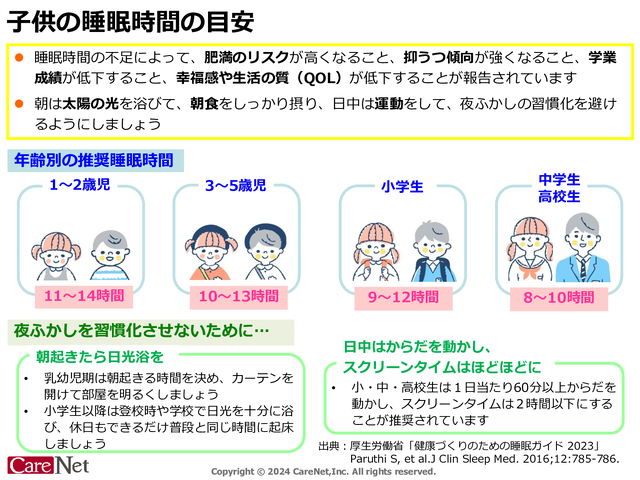 子供の睡眠時間の目安は？のイメージ